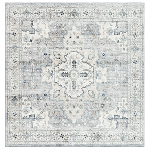 Safavieh Arizona 8'-0&quot x 8'-0&quot Polyester Power Loomed Rug in Light Gray / Beige