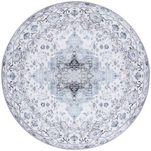 Safavieh Arizona 8'-0&quot x 8'-0&quot Polyester Power Loomed Rug in Ivory / Blue
