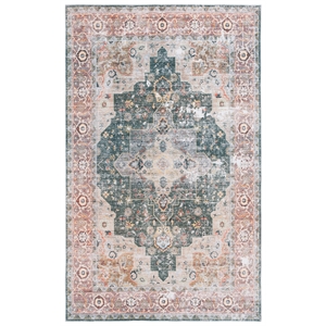 Safavieh Arizona 2'-3&quot x 4'-0&quot Polyester Power Loomed Rug in Green / Light Brown