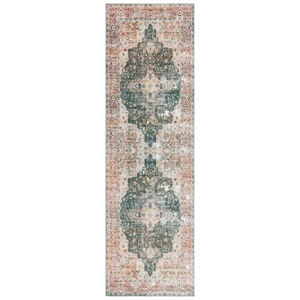 Safavieh Arizona 2'-6&quot x 6'-0&quot Polyester Power Loomed Rug in Green / Light Brown