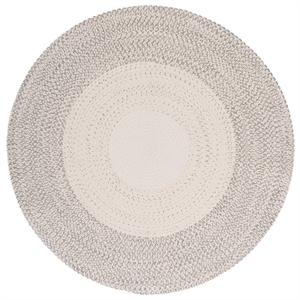 Safavieh Braided 5'-0&quot x 5'-0&quot  Hand Woven Rug in Ivory / Gray