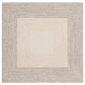 Safavieh Braided 5'-0&quot x 5'-0&quot  Hand Woven Rug in Ivory / Gray
