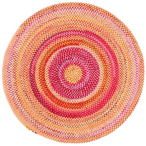 Safavieh Braided 800 8'-0&quot x 10'-0&quot Cotton Hand Woven Rug in Red / Orange
