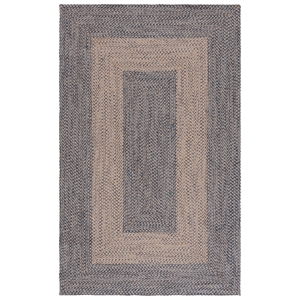 Safavieh Braided 800 2'-0&quot x 3'-0&quotJute and Cotton Hand Woven Rug in Natural/Blue