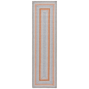 Safavieh Braided 2'-3&quot x 8'-0&quot  Hand Woven Rug in Gray / Rust