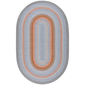Safavieh Braided 4'-0&quot x 6'-0&quot  Hand Woven Rug in Gray / Rust