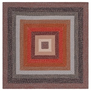 Safavieh Braided 3'-0&quot x 3'-0&quot  Hand Woven Rug in Brown / Rust