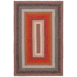 Safavieh Braided 4'-0&quot x 6'-0&quot  Hand Woven Rug in Brown / Rust