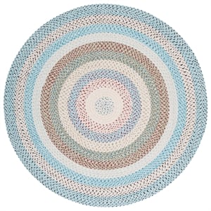 Safavieh Braided 5'-0&quot x 5'-0&quot  Hand Woven Rug in Beige / Light Blue