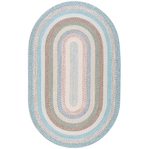 Safavieh Braided 6'-0&quot x 9'-0&quot  Hand Woven Rug in Beige / Light Blue