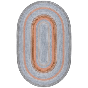 Safavieh Braided 5'-0&quot x 8'-0&quot  Hand Woven Rug in Gray / Rust