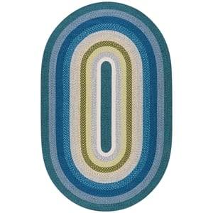 Safavieh Braided 6'-0&quot x 9'-0&quot  Hand Woven Rug in Navy / Green