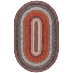 Safavieh Braided 8'-0&quot x 10'-0&quot  Hand Woven Rug in Brown / Rust