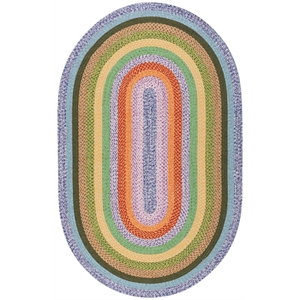 Safavieh Braided 6'-0&quot x 9'-0&quot  Hand Woven Rug in Green / Rust