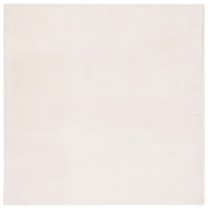 Safavieh Faux Rabbit Fur 4'-0&quot x 4'-0&quot Polyester Power Loomed Rug in Beige
