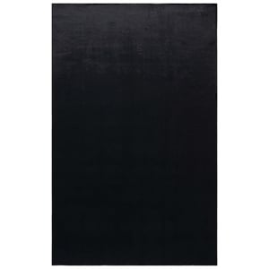 Safavieh Faux Rabbit Fur 2'-3&quot x 4'-0&quot Polyester Power Loomed Rug in Black