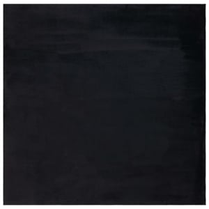 Safavieh Faux Rabbit Fur 4'-0&quot x 4'-0&quot Polyester Power Loomed Rug in Black