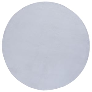 Safavieh Faux Rabbit Fur 4'-0&quot x 4'-0&quot Polyester Power Loomed Rug in Light Gray