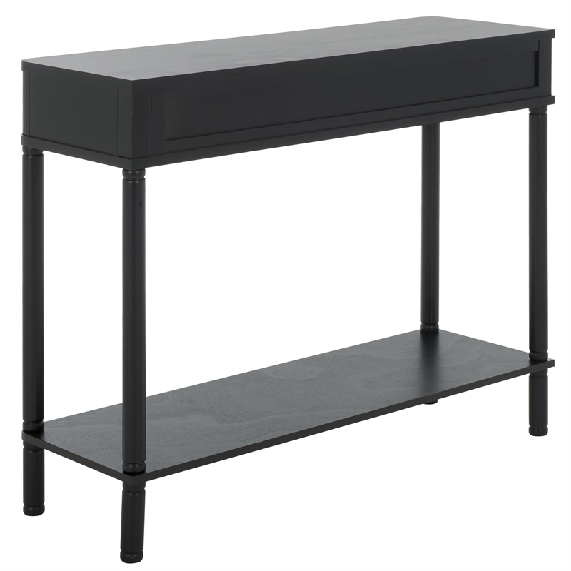 Safavieh Thurston Wood 2 Drw Console in Matte Black