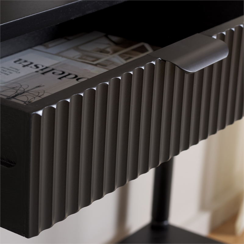 Safavieh Thurston Wood 2 Drw Console in Matte Black