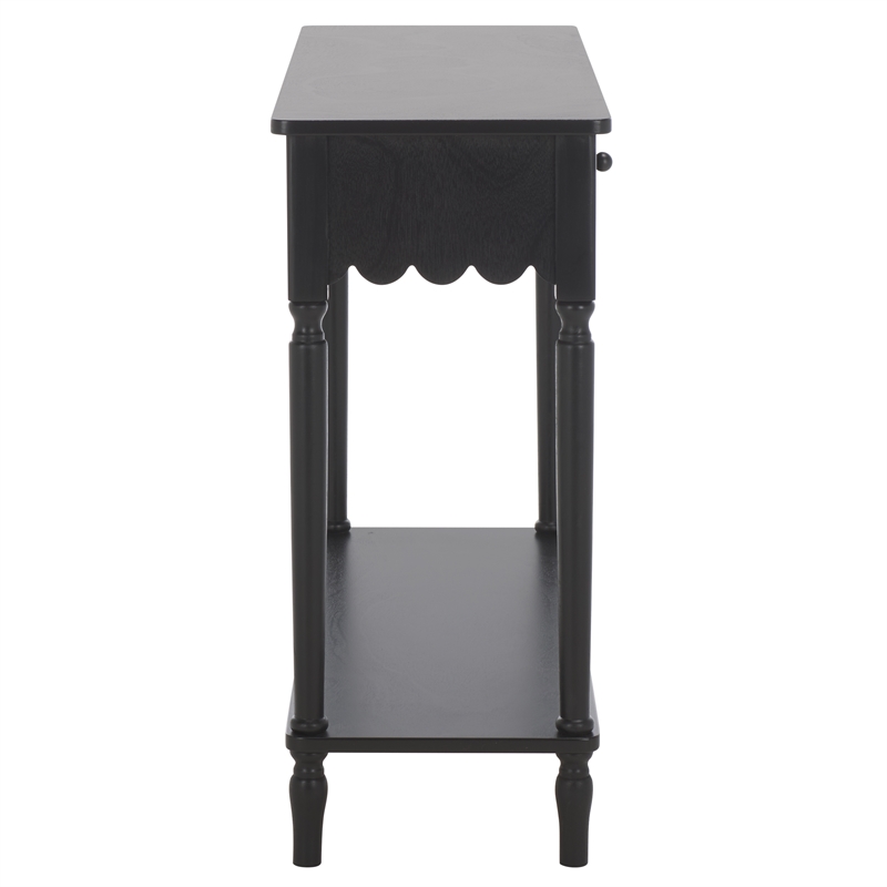 Safavieh Haven Wood 2 Drw Small Console in Matte Black