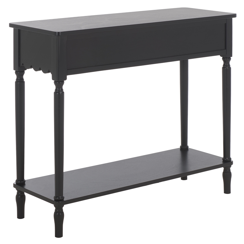 Safavieh Haven Wood 2 Drw Small Console in Matte Black