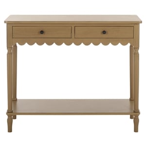 Safavieh Haven Wood 2 Drw Small Console in Brown