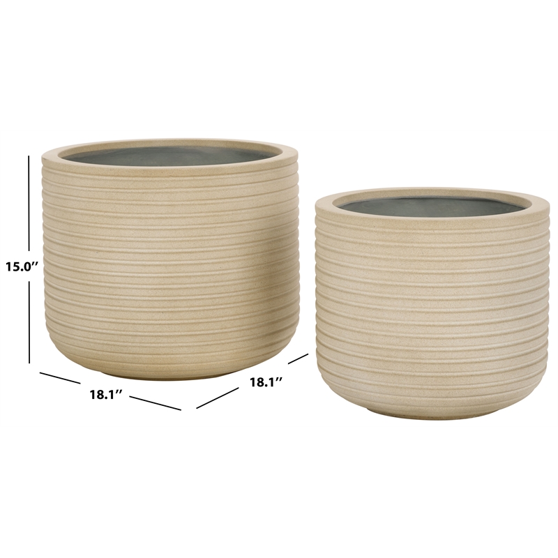 Safavieh Nardo Planter Pot Set of 2 in Beige