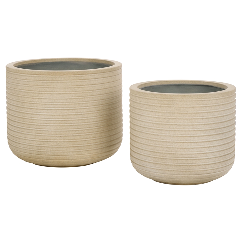 Safavieh Nardo Planter Pot Set of 2 in Beige