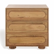 Safavieh Lesliette 3 Drawer Wood and Iron Nightstand in Natural