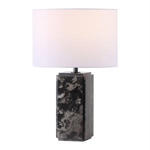 Safavieh Zahra Marble and Iron Tall Table Lamp in Black / White