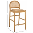 Safavieh Laylie Rattan And Leather Counter Stool in Tan / Natural