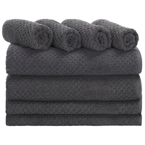 Safavieh Chelsea  8 Pc Cotton Towel Bundle in Dark Gray