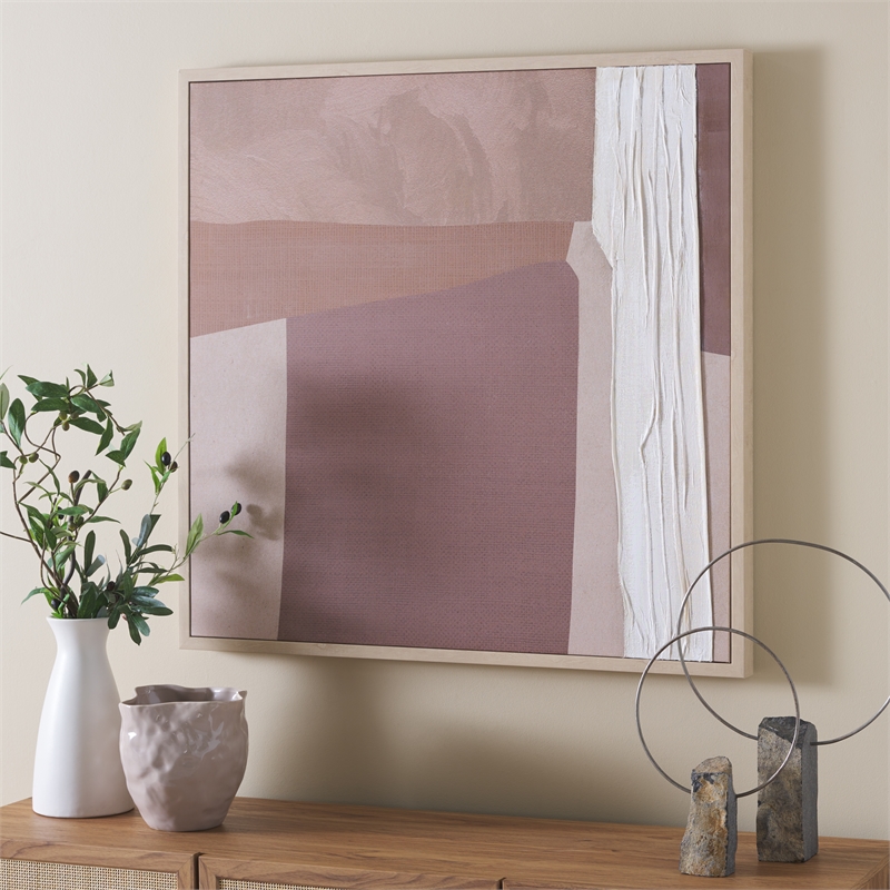 Safavieh Boardwalk Dunes Wood and Iron Framed Mixed Media Art in Brown