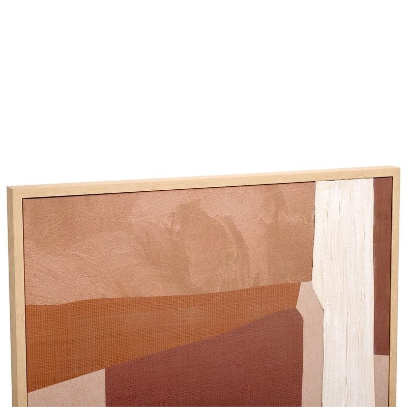 Safavieh Boardwalk Dunes Wood and Iron Framed Mixed Media Art in Brown