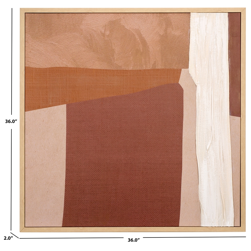 Safavieh Boardwalk Dunes Wood and Iron Framed Mixed Media Art in Brown