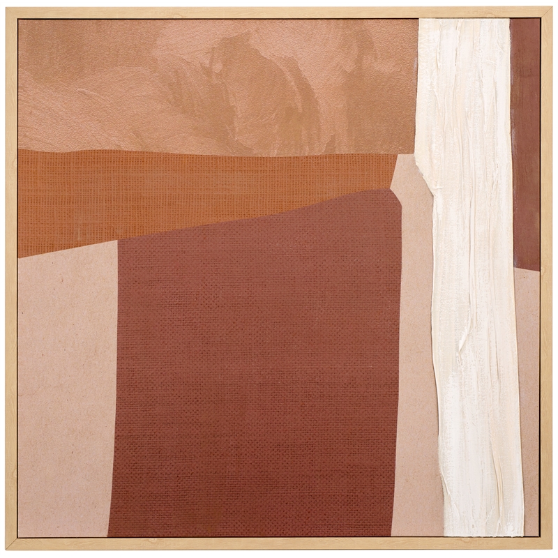 Safavieh Boardwalk Dunes Wood and Iron Framed Mixed Media Art in Brown