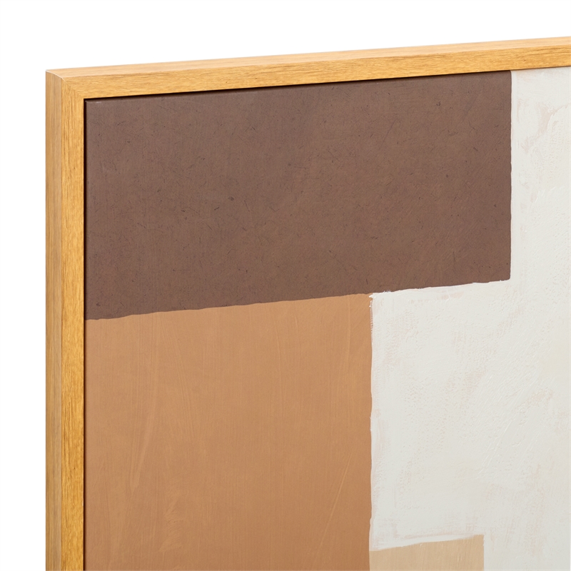 Safavieh Neutral Location Wood Framed Mixed Media Art in Brown/Off White