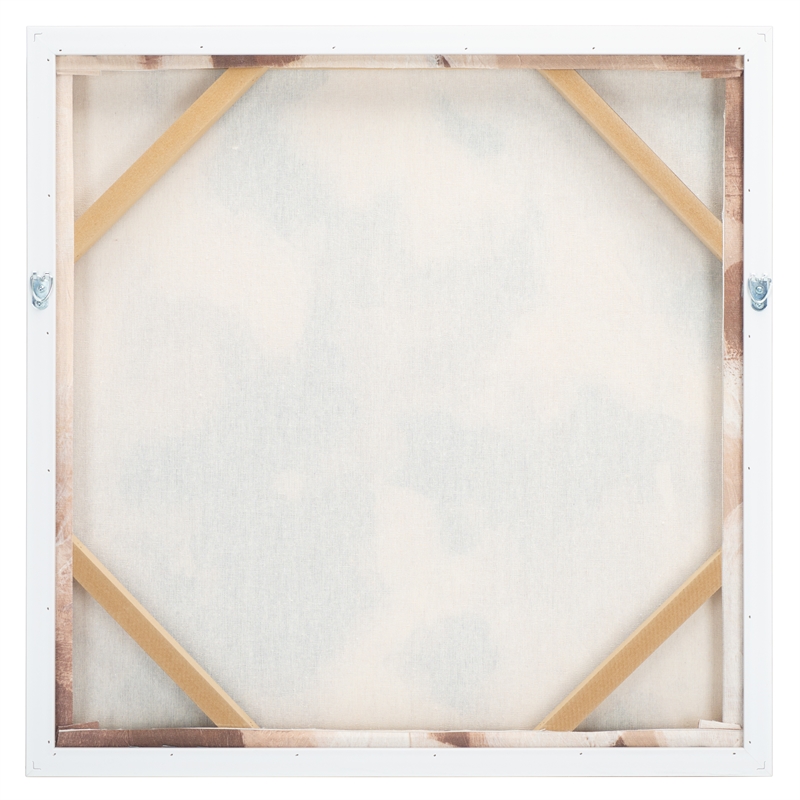 Safavieh Coffee Cake Wood and Iron Framed Linen Canvas in Brown/Cream