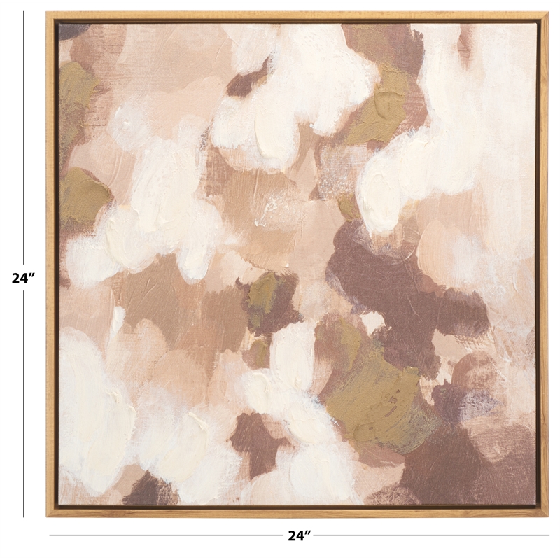Safavieh Coffee Cake Wood and Iron Framed Linen Canvas in Brown/Cream