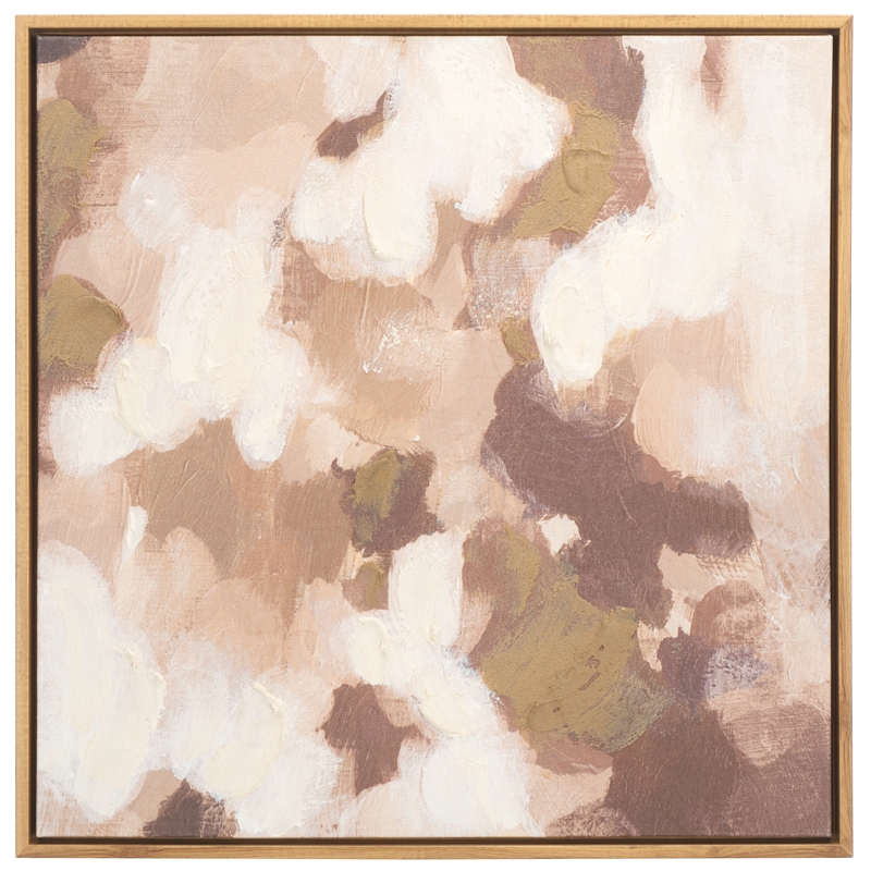 Safavieh Coffee Cake Wood and Iron Framed Linen Canvas in Brown/Cream