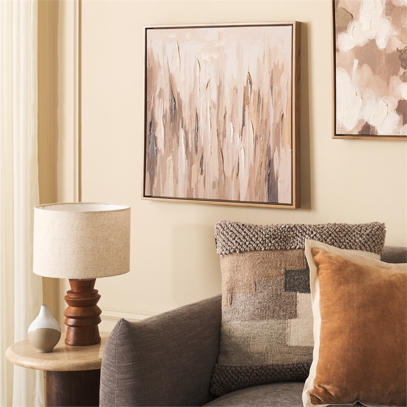 Safavieh Pick Up Sticks Wood and Iron Framed Linen Canvas in Brown/Cream
