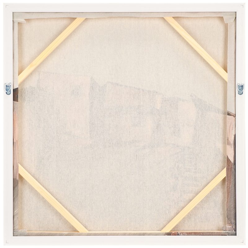 Safavieh Avlaki Wood and Iron Framed Linen Canvas  in Blue / Brown