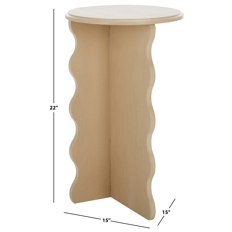 Safavieh Lilith Wavy Wood Accent Table in Natural