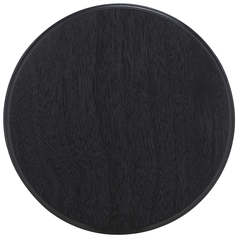 Safavieh Lilith Wavy Wood Accent Table in Matte Black