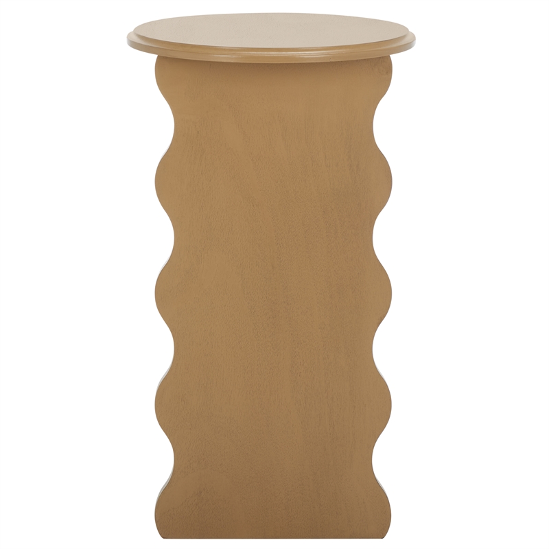 Safavieh Lilith Wavy Wood Accent Table in Brown