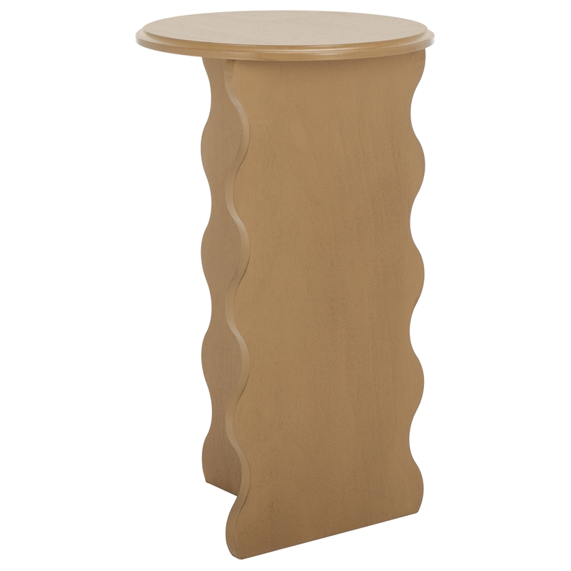 Safavieh Lilith Wavy Wood Accent Table in Brown