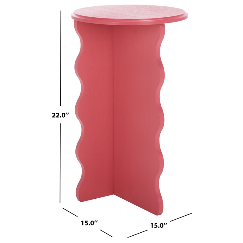 Safavieh Lilith Wavy Wood Accent Table in Rose