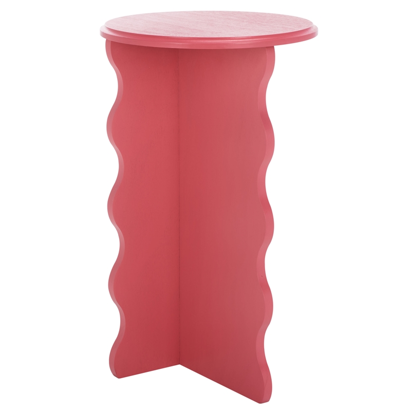 Safavieh Lilith Wavy Wood Accent Table in Rose