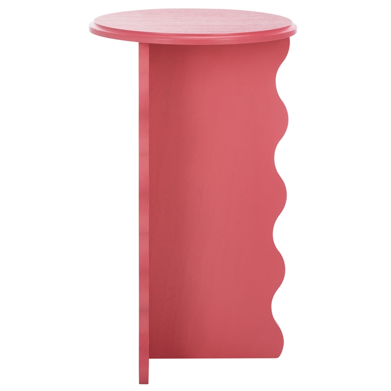 Safavieh Lilith Wavy Wood Accent Table in Rose